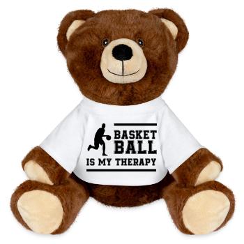 Basketball Therapy  - MiniFeet® RecycelBär® Braun - Weiß - Vorne