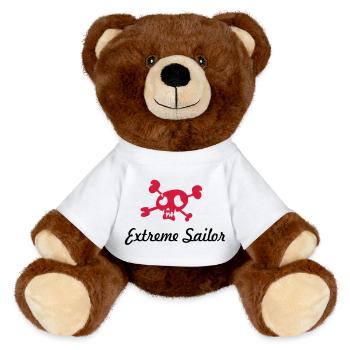 sailing - MiniFeet® RecycelBär® Teddy Bear Brown - white - Front