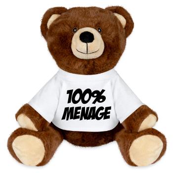 100% Ménage - Nounours RecycelBär® marron - blanc - Devant