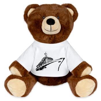 Cruise Ship Cruise Ship Luxury - MiniFeet® RecycelBär® Teddy Bear Brown - white - Front