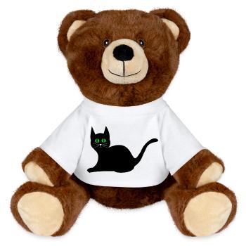 Kawaii Cat Kitten Kawaii - MiniFeet® RecycelBär® Teddy Bear Brown - white - Front