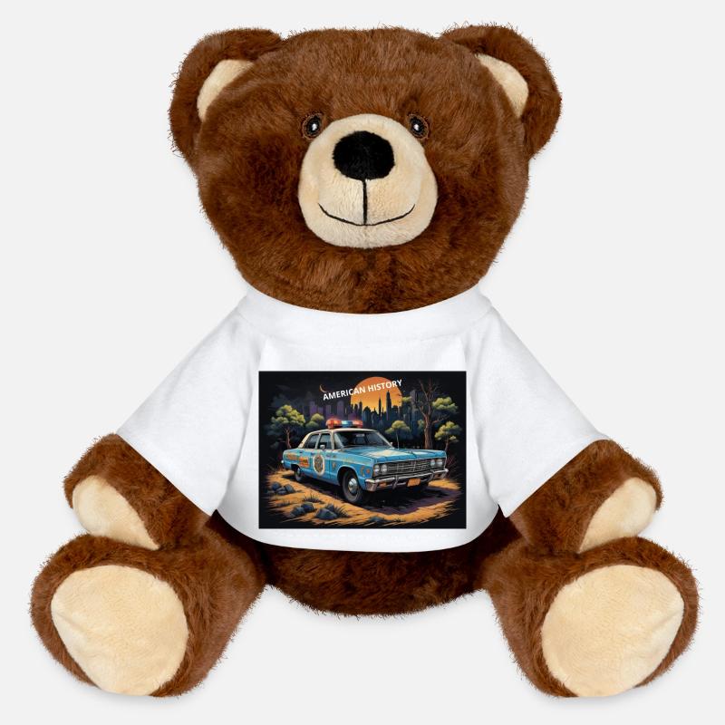 Police car - MiniFeet® RecycelBär® Teddy Bear Brown - white