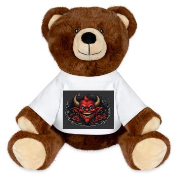 Red Devil - MiniFeet® RecycelBär® Teddy Bear Brown - white - Front
