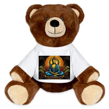 Bouddha - Nounours RecycelBär® marron - blanc - Devant