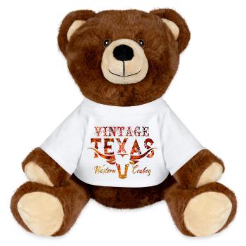 Texas, États-Unis, Amérique, Voyage, États-Unis, Symbole, Houston - Nounours RecycelBär® marron - blanc - Devant