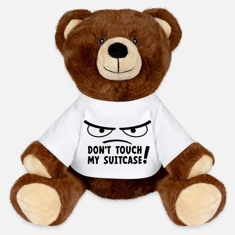 Ne touchez pas à ma valise. Ne me laisse pas aller dans ma valise. - Nounours RecycelBär® marron - blanc