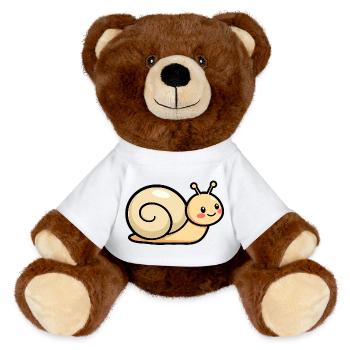 Snail - MiniFeet® RecycelBär® Teddy Bear Brown - white - Front