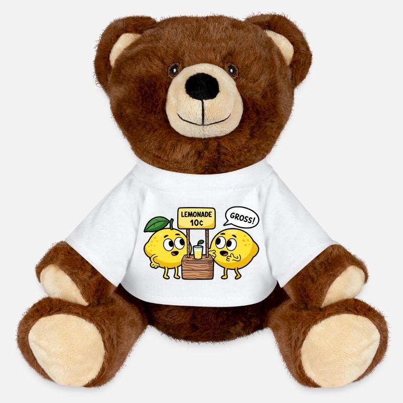 Lemon Comic – Lemonade for 10 Cents - MiniFeet® RecycelBär® Teddy Bear Brown - white