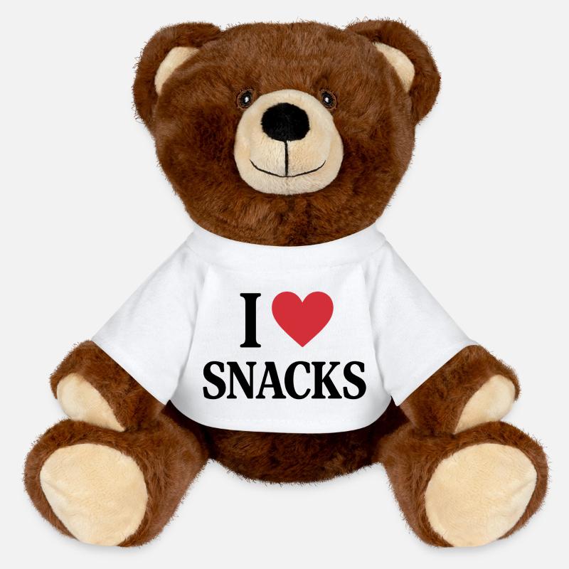 I ❤️ SNACKS - MiniFeet® RecycelBär® Braun - Weiß
