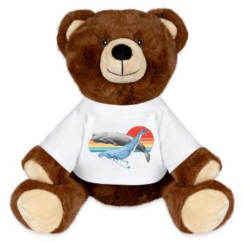 Sperm whale and humpback whale - MiniFeet® RecycelBär® Teddy Bear Brown - white - Front