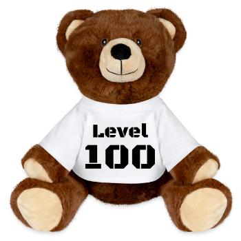 Level 100 - MiniFeet® RecycelBär® Braun - Weiß - Vorne