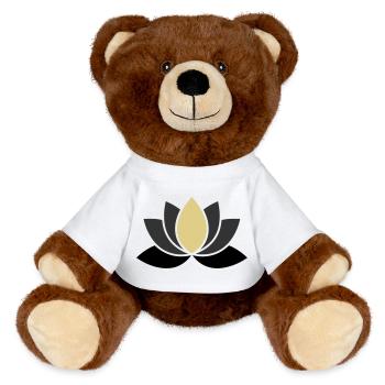  Edle Lotusblume Spa Wellness - MiniFeet® RecycelBär® Braun - Weiß - Vorne