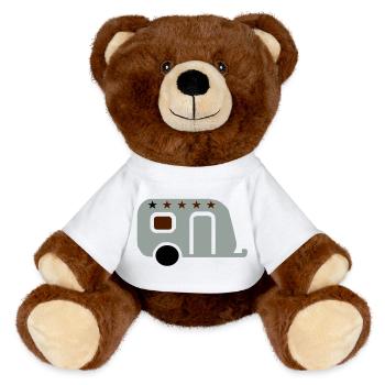 campen - MiniFeet® RecycelBär® Braun - Weiß - Vorne