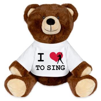 I Love To Sing - MiniFeet® RecycelBär® Teddy Bear Brown - white - Front