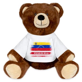 Venezuela vintage flag - MiniFeet® RecycelBär® Teddy Bear Brown - white - Front