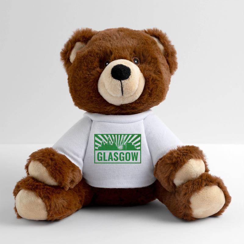 Impression sérigraphique de la Skyline de Glasgow Nounours RecycelBär® marron