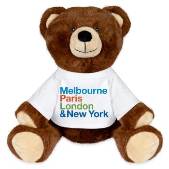 GRAND SLAM Tennis - MiniFeet® RecycelBär® Teddy Bear Brown - white - Front