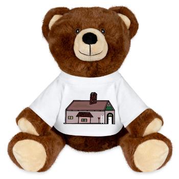 Bauernhof Dorf Ländlich Norddeutschland Bauer - MiniFeet® RecycelBär® Braun - Weiß - Vorne