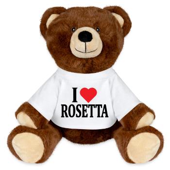 Tee shirt J'aime Rosetta idée cadeau t-shirt - Nounours RecycelBär® marron - blanc - Devant