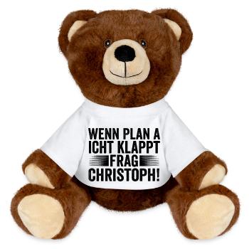 Prénom Chris Christoph - Nounours RecycelBär® marron - blanc - Devant