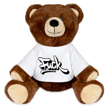 Fuck! - MiniFeet® RecycelBär® Braun - Weiß - Vorne