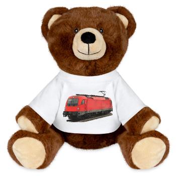 Locomotive OEBB 1216 - Nounours RecycelBär® marron - blanc - Devant