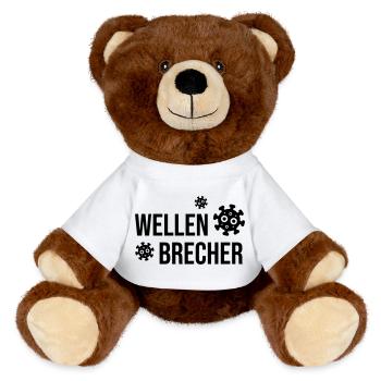 Wellenbrecher - Wort des Jahres 2021 - MiniFeet® RecycelBär® Braun - Weiß - Vorne