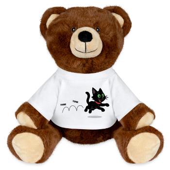 Meeko läuft fröhlich - MiniFeet® RecycelBär® Braun - Weiß - Vorne