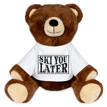 Ski You Later Skispruch - MiniFeet® RecycelBär® Braun - Weiß - Vorne