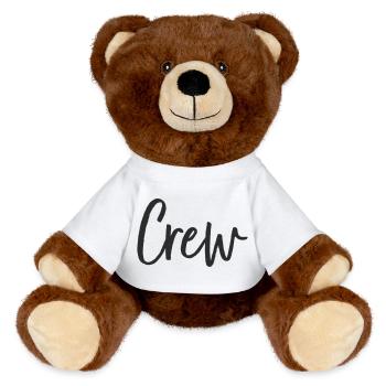 Crew Hand Lettering Design - MiniFeet® RecycelBär® Teddy Bear Brown - white - Front