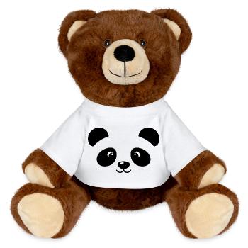 Panda | Big Face Costume Carnival Disguise - MiniFeet® RecycelBär® Teddy Bear Brown - white - Front