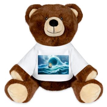 Odysseus flieht vor Charybdis, dem lebenden Strudel - MiniFeet® RecycelBär® Braun - Weiß - Vorne