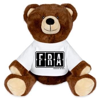 Fra de Francfort, sweat à capuche, sac, casquette souvenir de la ville - Nounours RecycelBär® marron - blanc - Devant