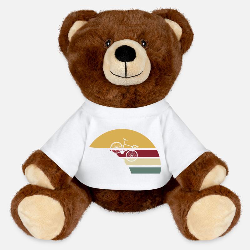 Descente rétro à vélo - Nounours RecycelBär® marron - blanc