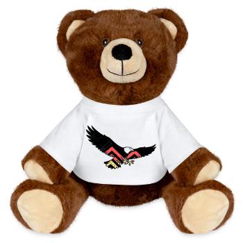 Adler Germany Fan Flag - MiniFeet® RecycelBär® Teddy Bear Brown - white - Front