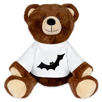 Night bat with yellow eyes - MiniFeet® RecycelBär® Teddy Bear Brown - white - Front