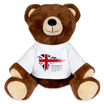 Brushstroke Union Jack Flag - MiniFeet® RecycelBär® Teddy Bear Brown - white - Front