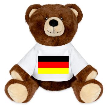 Allemagne couleurs noir rouge or - Nounours RecycelBär® marron - blanc - Devant