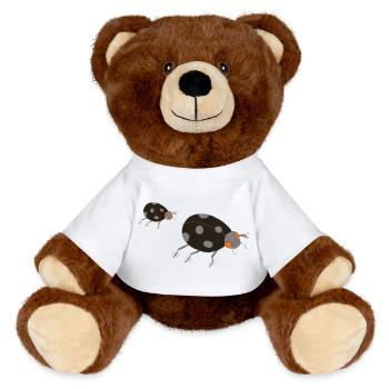 ladybug dark - MiniFeet® RecycelBär® Teddy Bear Brown - white - Front