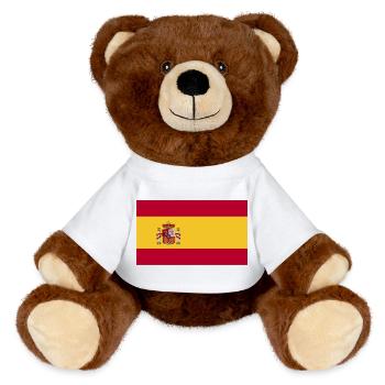 Drapeau national de l’Espagne - Nounours RecycelBär® marron - blanc - Devant