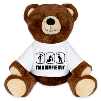 I am a Simply Guy - MiniFeet® RecycelBär® Braun - Weiß - Vorne
