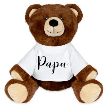 Papa Design für alle Väter - MiniFeet® RecycelBär® Braun - Weiß - Vorne