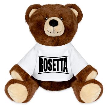 Tee shirt idée cadeau t-shirt Rosetta - Nounours RecycelBär® marron - blanc - Devant