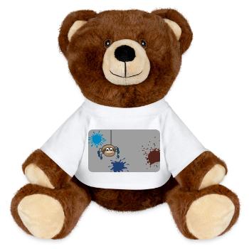 Éclaboussure de couleur Monster Spider Grey - Nounours RecycelBär® marron - blanc - Devant