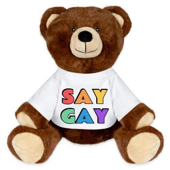 SAY GAY - MiniFeet® RecycelBär® Teddy Bear Brown - white - Front