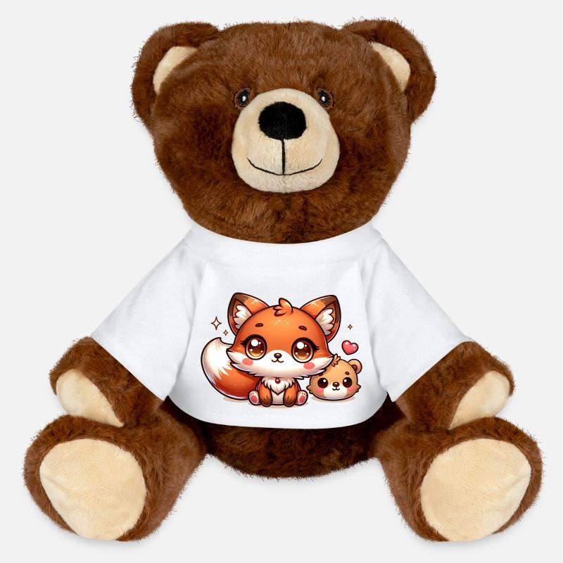 Renards mignons - Nounours RecycelBär® marron - blanc
