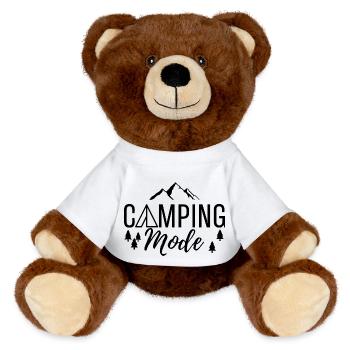 Camping Mode Schwarz - MiniFeet® RecycelBär® Braun - Weiß - Vorne