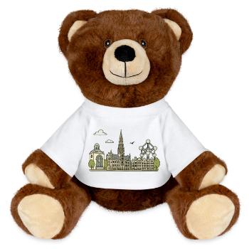 Brüssel Stadt - MiniFeet® RecycelBär® Braun - Weiß - Vorne