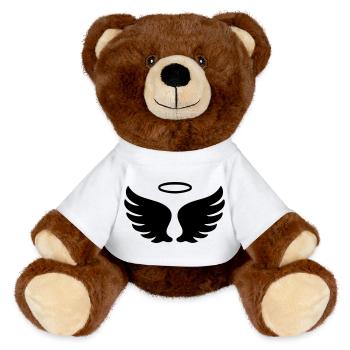 Symbole de l’Ange des Ailes - Nounours RecycelBär® marron - blanc - Devant