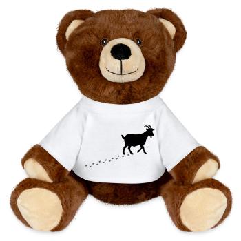 Ziege Fussspuren Hufe - MiniFeet® RecycelBär® Braun - Weiß - Vorne